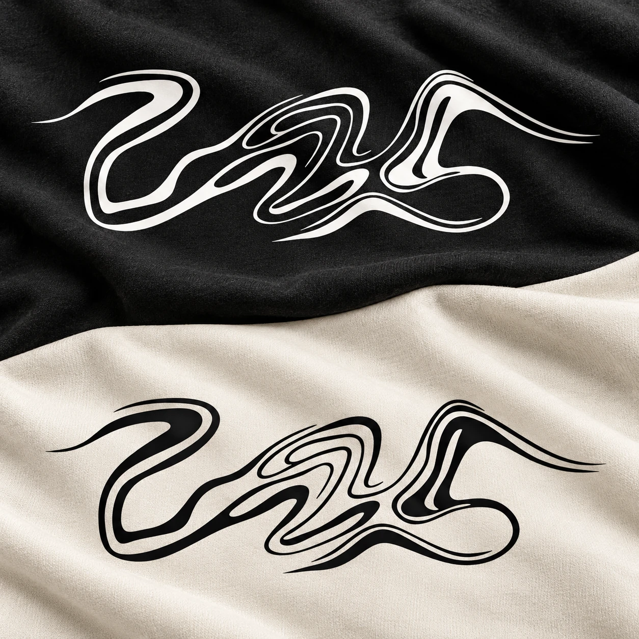 CloudySoul – logos blanc et noir sur textile