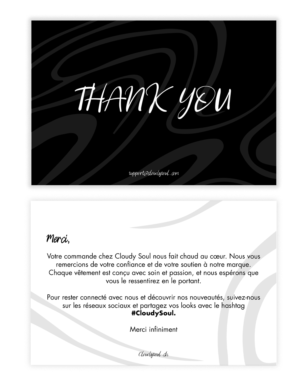 CloudySoul thank-you card mockup